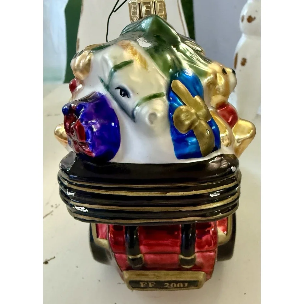 VTG FITZ & FLOYD CHRISTMAS SANTA'S CLASSIC CAR- 2001- LIMITED EDITION‎ 2131/7500